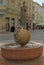 Statue and fountain of dragon slayer St. George in Gyor