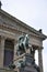 Statue front of Alte National Galerie from Berlin in Germany