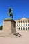 Statue in front of the Royal Palace in Oslo, Norway, Scandinavia