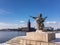 Statue in front of Stockholm city hall