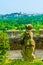 Statue in a garden inside of the Fort Saint Andre in Villenueve les Avignon, France