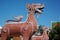 Statue giant in Hariphunchai Temple, Thailand