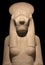 Statue of goddess Bastet, Bast or Sakhmet with lioness head and solar disk
