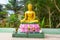 Statue of golden Buddha at the jungle