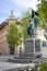 Statue of a greatest Slovenian poet Presern on Presern square in Ljubljana