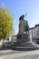 Statue of a greatest Slovenian poet Presern on Presern square in Ljubljana