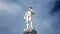 Statue greek athlete clouds timelapse bold