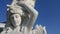 Statue of Greek Goddess Head with lovely hair settled in a public park