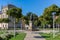 The statue of Herzog Ernst I in front of Ehrenburg Palace in Coburg, Bavaria, Germany