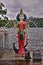 Statue of Hindu God in Shiv Mandir on Mauritius