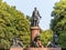 Statue of historic Bismarck Memorial in the Tiergarten in Berlin, Germany.  Prince Otto von Bismarck, the first Chancellor of the