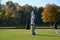 Statue in Historical Castle and Park Rheinsberg in Autumn, Brandenburg