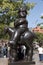 The statue `Horse man` in Botero square, Medellin, Colombia. Launched in 2002, are displayed in the street 23 sculptures by