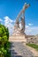 Statue of hungarian king Szent Istvan coronation in town Esztergom, Hungary