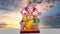 Statue or idol of Hindu God and Goddess Isolate on dramatic background