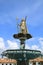 Statue of the Incas King Pachacutec on the Fountain at Plaza de Armas Square, Cusco, Peru