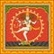 Statue of Indian Lord Shiva Nataraja with vintage floral frame background