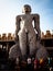 Statue of Jain god in sacred temple.