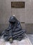 Statue of Jesus as homeless beggar St. Francis of Assisi Church NYC