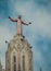 Statue Jesus Christ on Church Sacred Heart.Tibidabo. Barcelona