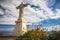 Statue of Jesus Christ at Garajau in Funchal with amazing areal view, Madeira