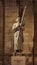 Statue of Joan of Arc or Jeanne d'Arc, national heroine of France, at the Notre Dame de Paris Cathedral in Paris France