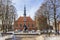 Statue of John Hevelius in front of Hevelianum Centre in Gdansk, Poland