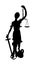 Statue of Justice symbol silhouette.