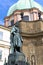 Statue of King Charles IV Karolo Quarto near Charles Bridge in Prague