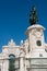 Statue of King Jose I and the Triumphal Arch in Lisbon, Portugal