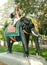 The statue of king Karikala chola on the elephant situated in the The Grand Kallanai.