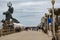 Statue of King Neptune looks out over the boardwalk on Virginia beach