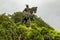 Statue of King Shivaji,Statue of Chhatrapati Shivaji Maharaj in Mumbai Opp Gateway of India , Maharashtra, India in monsoon