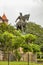 Statue of King Shivaji,Statue of Chhatrapati Shivaji Maharaj in Mumbai Opp Gateway of India , Maharashtra, India in monsoon