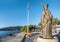 Statue of king Stephen Tvrtko I in port of Herceg Novi, Monten