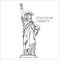 Statue of liberty America sketch vector illustration