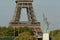 Statue of Liberty and Eiffel tower in Paris France