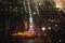 Statue of Liberty with Fireworks at Night, New York City, New York