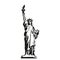 Statue of Liberty graphic stencil illustration black on white