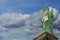 The Statue of Liberty on Liberty Island, New York blue perfect sky of clouds