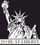 Statue Of Liberty, Monochrome graphic design for t-shirt.
