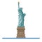 Statue of Liberty at New York flat design isolated vector icon