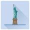 Statue of Liberty at New York flat design long shadow vector ill