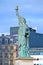 Statue of Liberty replica on Isle of the Swans near Pont de Grenelle in Paris, France,