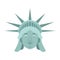 Statue of Liberty Sleeping Emoji. US landmark statue face asleep