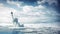 Statue Of Liberty Submerged In Ocean