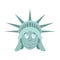 Statue of Liberty Surprised Emoji. US landmark statue face guilt