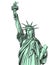 Statue of liberty, symbol of freedom and democracy in the United States of America, architectural landmark hand drawn