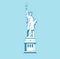 Statue of liberty - USA, New York | World famous buildings vector illustration