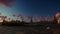 Statue of Liberty view from Ellis Island over Manhattan, New York City at sunset